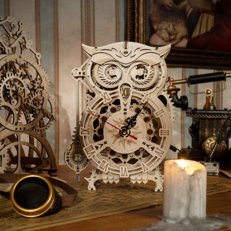 Owl Clock (3D Wooden Puzzle)